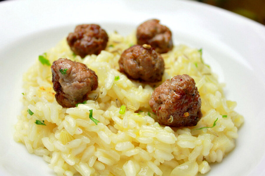 Pork sausage risotto